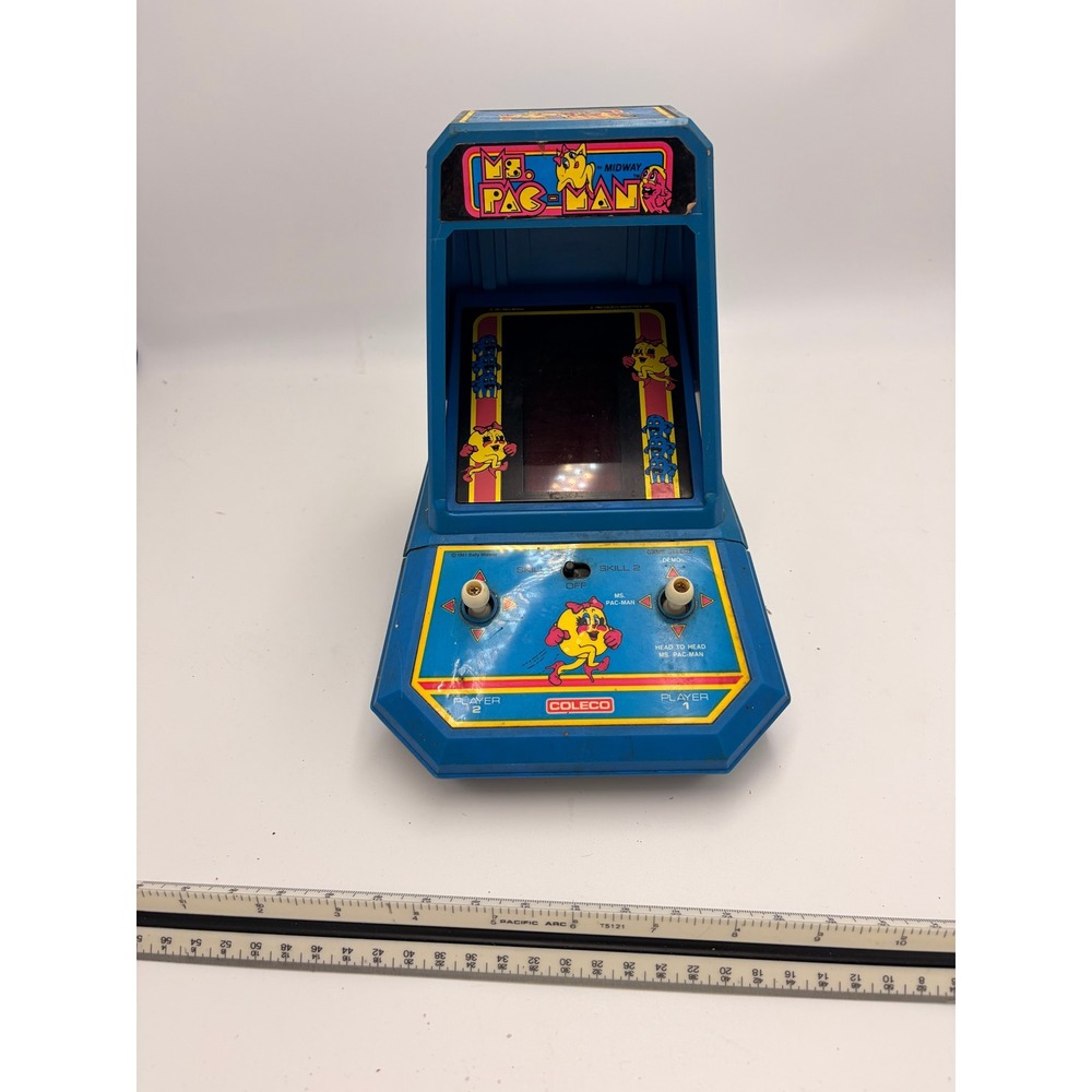 Vintage 1981 Coleco Ms Pac-Man Tabletop Arcade Midway Portable TESTED WORKING